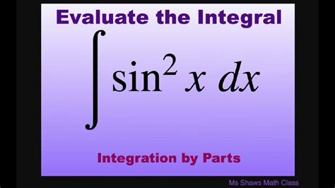 integral sin 2